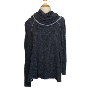 FREE PEOPLE BEACH Small Grey Two Body Cotton Cowl Neck Oversized‎ Tunic Top